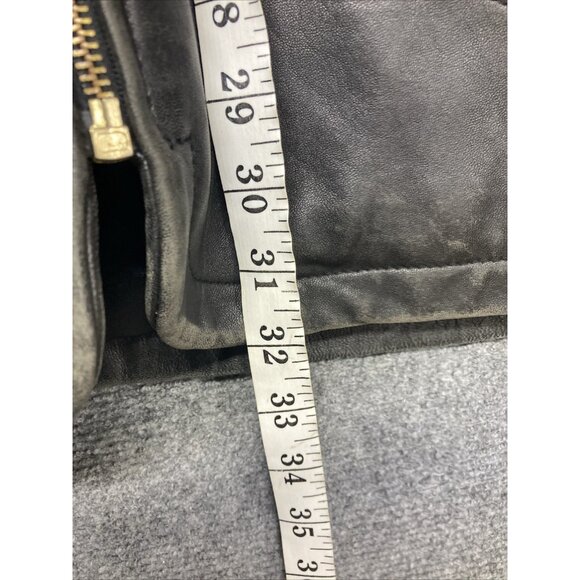 Valerie Steven’s Lamb Leather Jacket Women’s Size Medium Black Full Zip Hooded - Picture 11 of 14